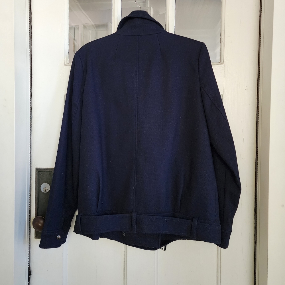 Banana Republic Navy Biker Moto Jacket, Sz M - Picture 9 of 12